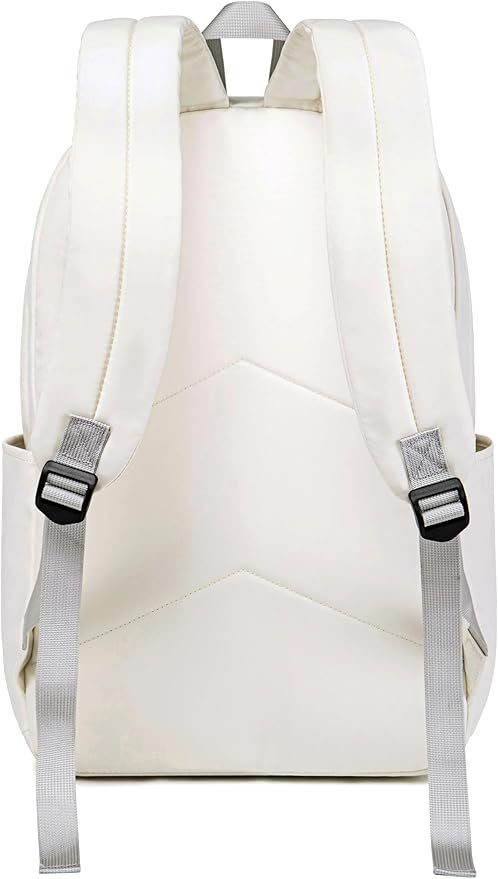 Bluboon School Backpack for Teen Girls Women Laptop Backpack College Bookbags Middle School Travel Work Commuter Back Pack(Solid Beige)