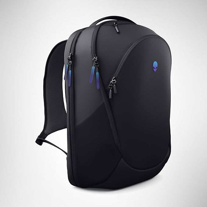 Alienware 18 Backpack - AW7825P - 28L Capacity, 3D Breathable Mesh, Magnetic Pocket Organizers, RFID Safe Pocket, Weather resistant, 3D Iridescent Reflective Alienware logo - Alienware Black
