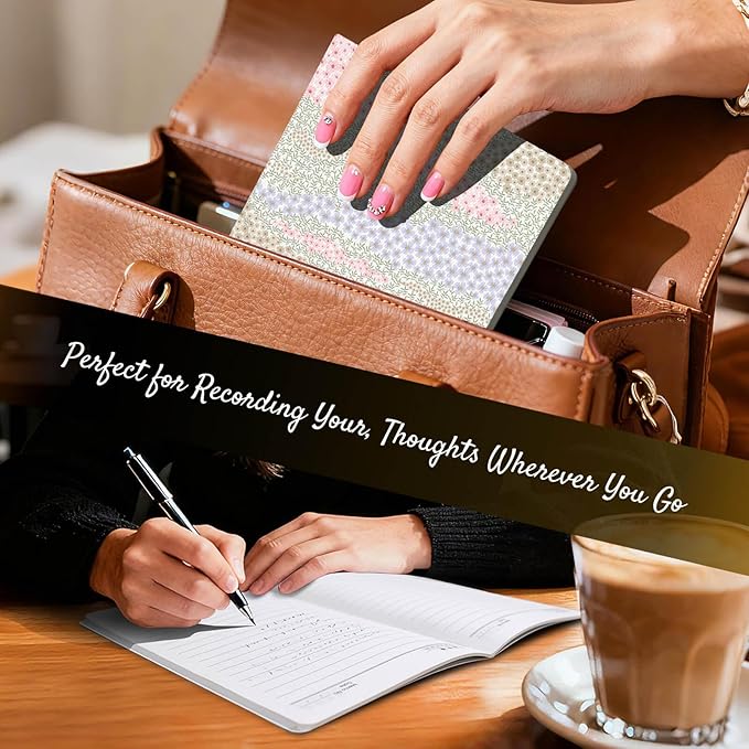 Stitched Composition Notebooks 2-Pack with Unique Art Designed Cover, A5 Lined Diary (8.2"L*5.5"W), Lay Flat Design, Thicked Paper Writes Smoothly for School and Office (Flower Sea)
