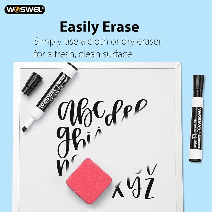 WOSWEL Dry Erase Markers Bulk, Chisel Tip Whiteboard Markers, Low Odor Thick Dry Erasable Markers, 50 Count 10 Assorted Colors for Teachers, Classroom, Office & Home Use