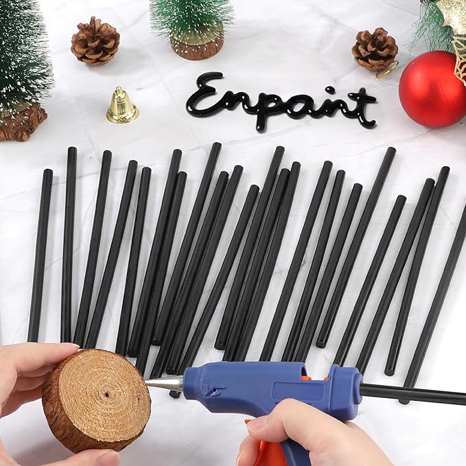 72 Pack Black Hot Glue Sticks Bulk, 0.27" Dia x 8" Long Black Glue Sticks for DIY, Decoration, Car Dent Repair, Gluing Project, Woods Glass Paper and Plastic