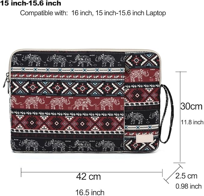Laptop Sleeve 13.3 inch14 Inch, 15.6inchWater Resistant Traveling Computer Cover with Handle, Shockproof Protective Carrying Laptop Case (Y8-Red Elephant, 15 inch-15.6 inch)