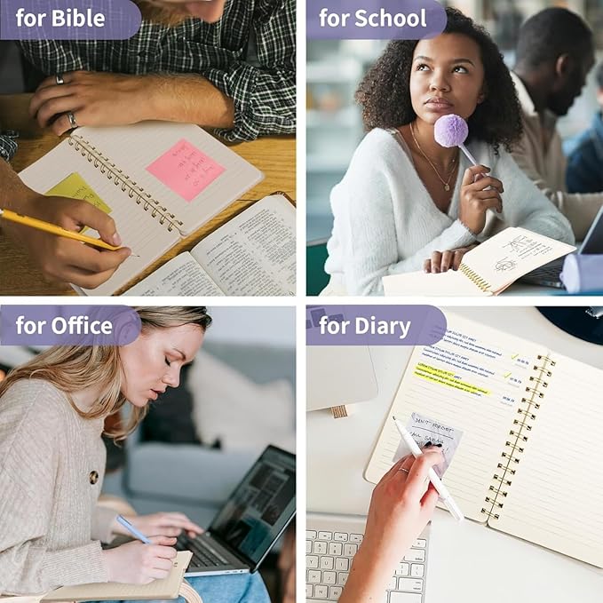 CLEENTABLE Composition Notebook 12 Pack, Wide Ruled Paper, Marble Cover Notebooks for School, 9.75 x 7.5 Inches, 100 Sheets (200 Pages), Sewn Binding Comp Books, Purple