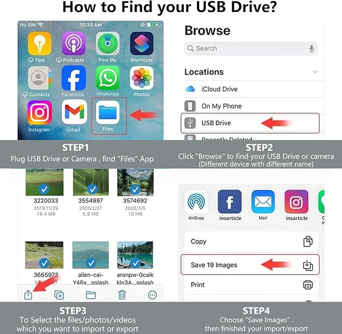 Lightning to USB Camera Adapter with Charging Port for iPhone Portable USB 3.0 Female OTG Cable for iPad to Connect Card Reader USB Flash Drive U Disk Microphone Keyboard Mouse Hubs Midi