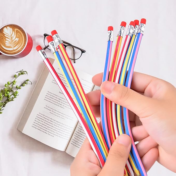 Muiyaneq 40 Pieces Flexible Soft Pencil,Soft Pencils with Eraser,Magic Bend Pencils for Kids Students Gift,School Supplies