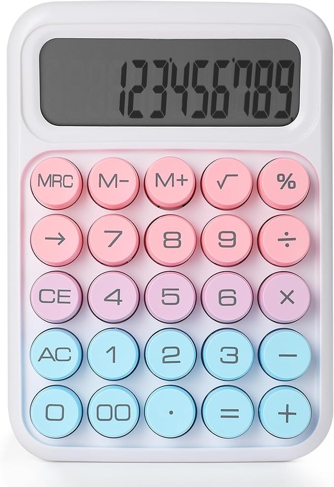 Mr. Pen- Mechanical Switch Calculator, 12 Digit Large LCD Display, Colorful with Big Buttons, Mechanical Switch Calculator for Home, School, Office