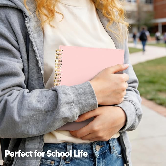 SUNEE Academic Planner 2026-2027 – Weekly & Monthly Planner, July 2026 to June 2027, 6.4"x8.3", Thick Paper, Tabs, Pockets, Bookmark, Spiral-Bound, Student Teacher Organizer, Pink