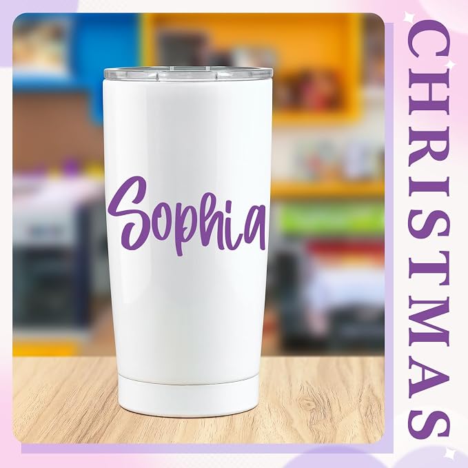 Humyoun UV DTF Cup Wrap Letter Stickers Vinyl Decals,Purple,6 Sheets | Personalized Name Stickers for Water Bottles Tumblers, Waterproof UV DTF Alphabet A-Z Stickers for 14-40oz Mugs DIY Craft