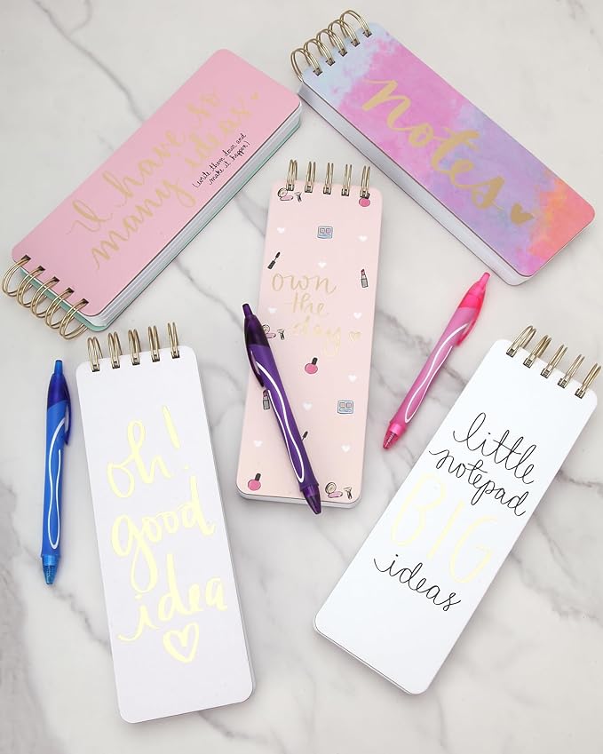 Eccolo Dayna Lee “Own The Day” Spiral Memo Pad, Hardcover, 300 Pages, 3x9-inch, Pink