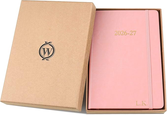 Wykeham's Executive 2026-27 Daily Journal Planner – Customization Available – Mid-Year Academic Diary – July 2026 to June 2027 (Personalized Rose, 8.5"×5.5")