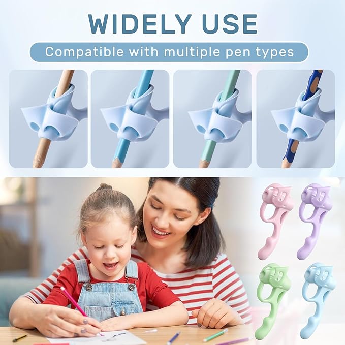 Pencil Grips for Kids Handwriting,8PCS Toddler Pencil Grip,Pen Grips Trainer,Writing Posture Correction Training AIDS for Beginners Preschooler Toddler Children Special Needs (8 Pcs)