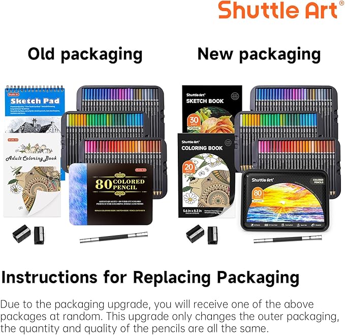 Shuttle Art 80 Colored Pencils for Adults, Soft Core Color Pencil, Drawing Supplies for Adults Kids Artists Beginners Drawing Coloring Sketching