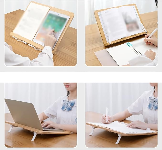 TOMYEUS Book Stand Book Stand Holder, Desk Reading with 7 Adjustable Height, Portable Stands for Textbook, Recipe, Magazine, Laptop, Tablet Book Holder (Size : Small)
