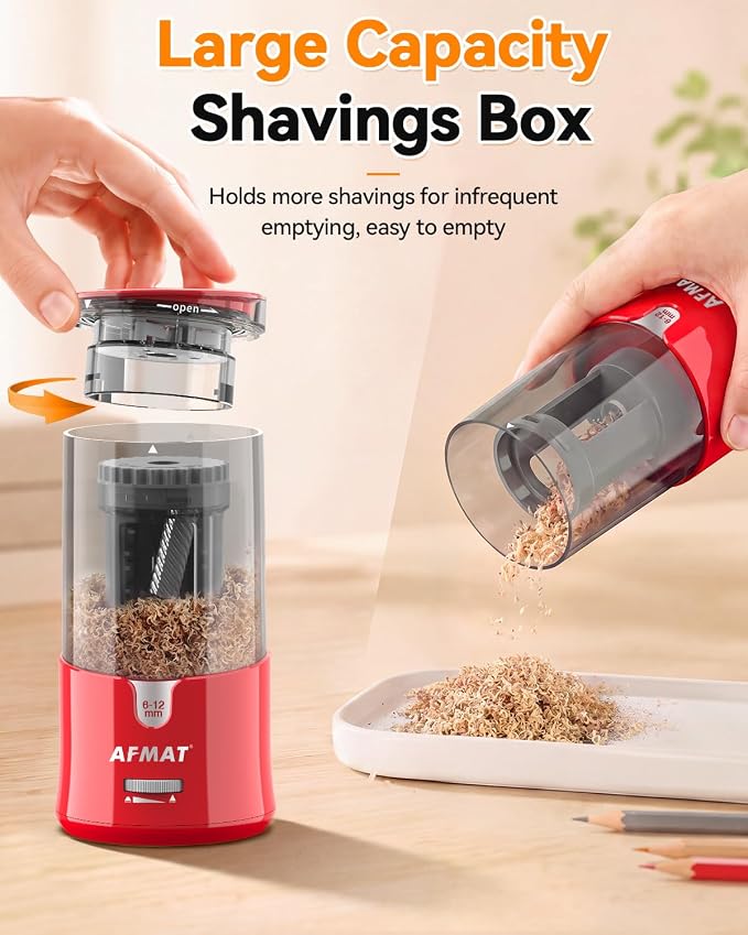 AFMAT Electric Pencil Sharpener, Plug-in Pencil Sharpener for 6-12mm Pencil
