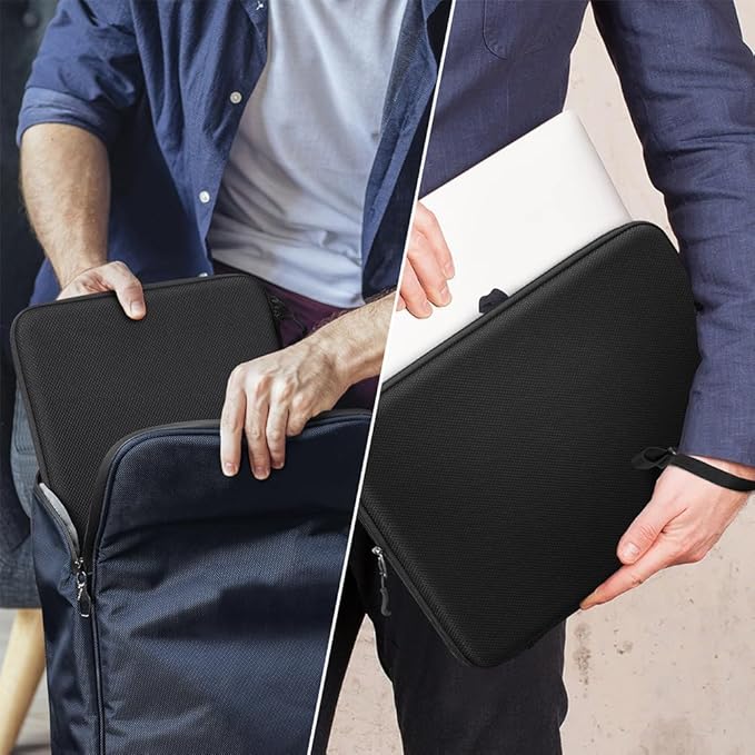 FINPAC Hard Laptop Sleeve Case for 15.3 inch MacBook Air M5/M4/M3/M2 (2026-2023) A3448 A3241 A3114, 16.2 inch MacBook Pro M5/M4/M3/M2 Pro/Max (2026-2021), Waterproof Case for Surface Laptop, Black