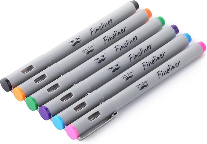 Mr. Pen- Colored Fineliner Pens, 6 Pack, 0.2mm Ultra Fine Point, Smooth Bible Journaling Pens for Detailed Drawing, Note-Taking, Coloring, Sketching, Planning & Art Projects, School Supplies