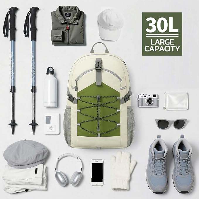 TILYMOL 30L Hiking Travel Backpack for Men Women with Hydration System | Lightweight Waterproof Outdoor Camping Backpack/Day Pack, Hiking Daypack for Hiking, Travel, Sports, Running, Biking