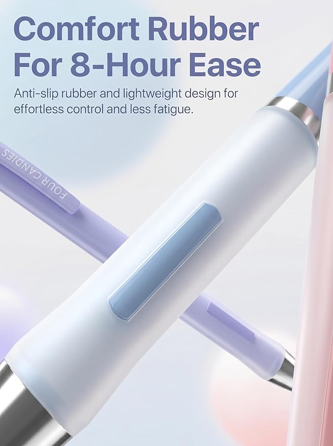 Four Candies 3PCS Cute Mechanical Pencils Set, 0.5mm with 360PCS Lead Refills, Pastel Erasers & Case, Preppy Aesthetic Kawaii Stationary for College Student Precision Note-Taking and Drafting