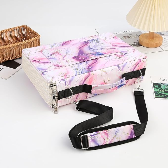 Portable Colored 384 Slots Pencil case Organizer with Printing Pattern for Watercolor Pens or Markers, Pencil Case Organizer for Artist