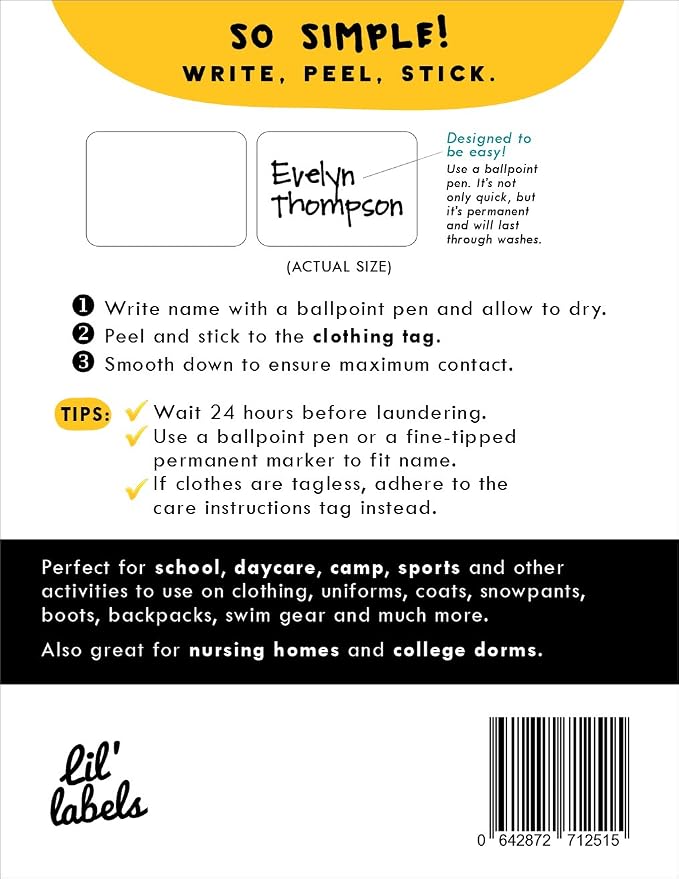 Daycare Value Pack - All-Purpose & Clothing Labels (White), Waterproof & Multipurpose