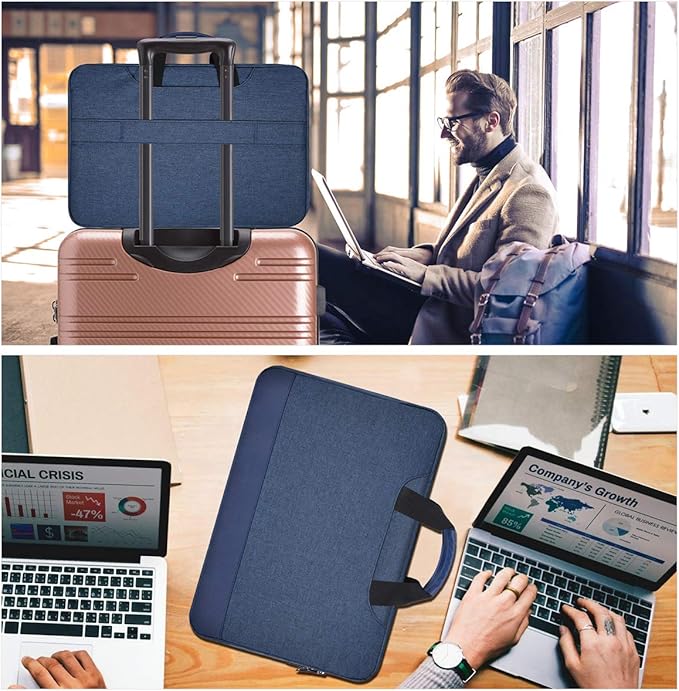 11.6 12.9 Inch Laptop Bag Men Women TSA Briefcase Sleeve for Macbook Neo 13 A18 Pro A3404, iPad Air 13 M4 M3 2026, 13" iPad Pro M5 M4, iPad 12.9", Acer Lenovo Dell Chromebook 11.6" Carrying Case, Blue