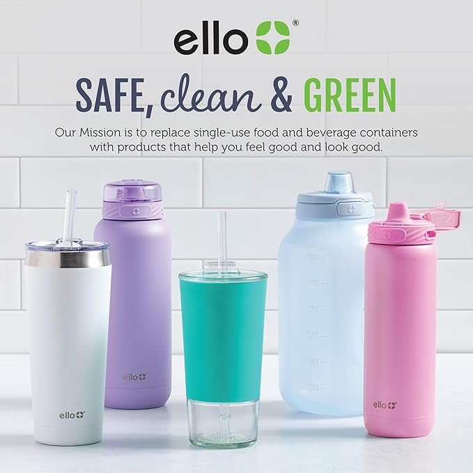 Ello Pop & Fill 40oz Stainless Steel Water Bottle with Quick Fill Technology, Double Walled and Vacuum Insulated Metal, Leak Proof Locking Lid, Sip and Chug, Reusable, BPA Free, Cherry Breeze