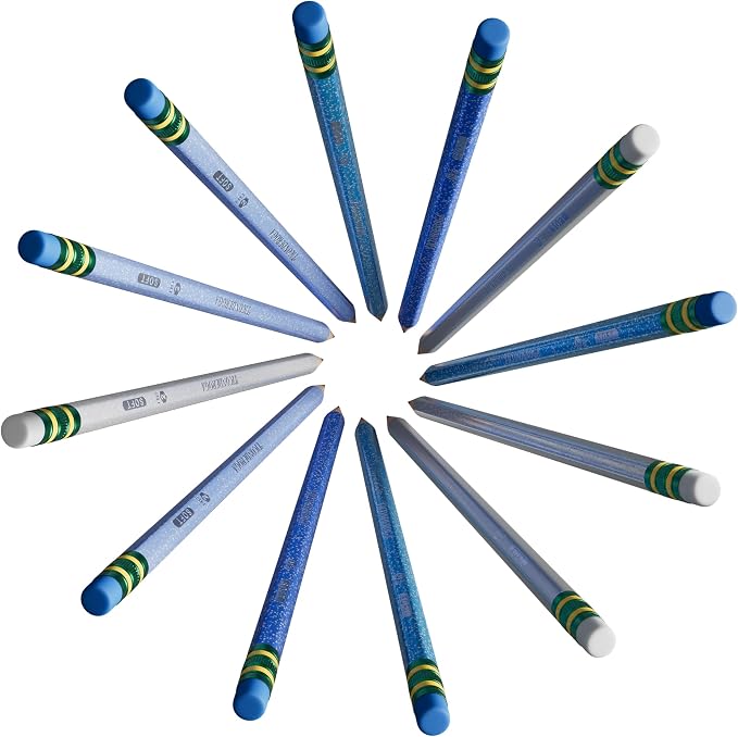 Ticonderoga Wood-Cased Pencils Pre-Sharpened, Arctic Blues, 18 Count