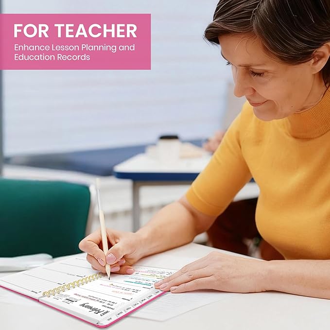 Planner 2026-2027 for Women & Men, Academic Monthly and Weekly Calendar Planner, Jul 2026 - Jun 2027, A5 (6.3" x 8.5"), Teacher Student Planning Book with Tabs, Ideal for Office School Supplies - Berry Pink