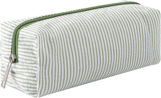 Cute Pencil Case Capacity Pencil Pouch Aesthetic Pen Bag Office Stationery Organizer Simple Sturdy Multifunctional Cosmetic Pouch (Greenish brown)