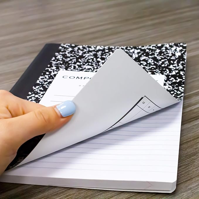 BAZIC PRODUCTS Composition Notebook, 100 Sheets, Wide Ruled, 2-Pk