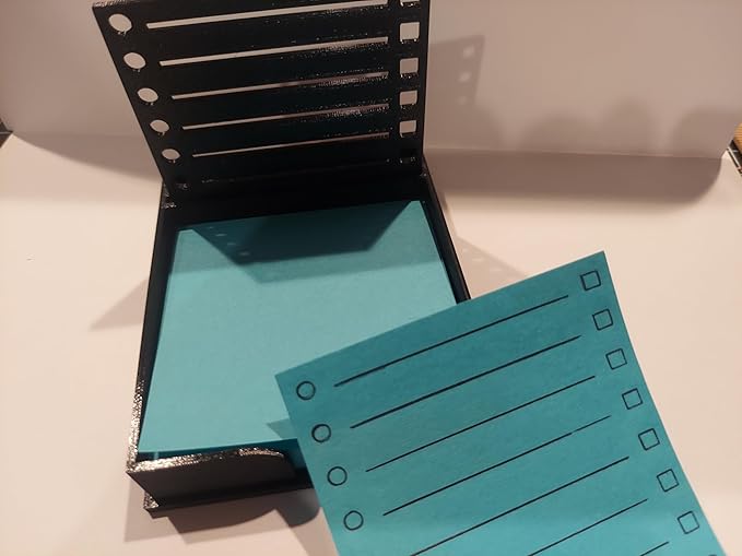 Generic Sticky Note Holder w/Stencil (Black) - 4" x 3.5" - Rectangular - 1 Count