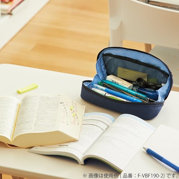 Kokuyo Shellbro Pen Case, Shell-shaped structure, Big Capacity Pencil Case, Large Pencil Pouch, Stationery Pen Bag, Gray x Pink, Japan Import (F-VBF190-3)
