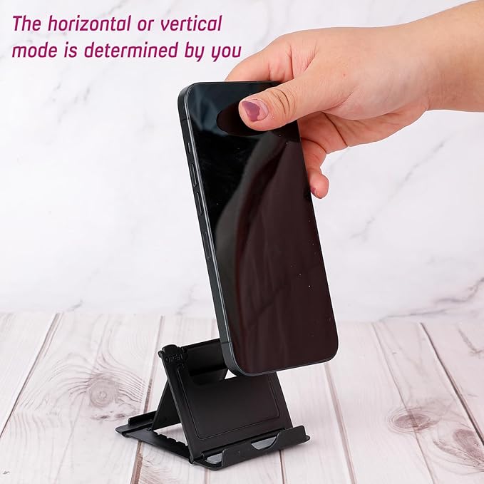 KALIONE 6 Pack Portable Cell Phone Stand Holder for Desk, Foldable Desktop Mobile Phone Kickstand Universal Desk Stand for All Mobile Smart Phone