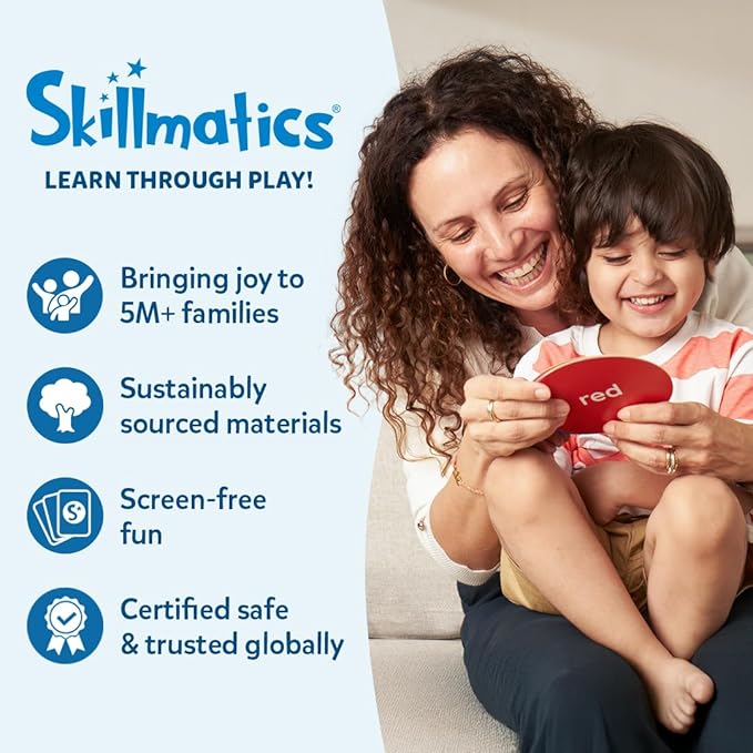 Skillmatics Thick Flash Cards for Toddlers - First 100 Animals, Montessori Toys, Preschool Learning Activities, Learning Aids, Gifts for Kids Ages 1, 2, 3, 4 Years