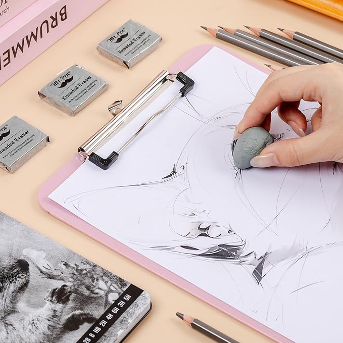Mr. Pen- Kneaded Erasers, 1.57" x 1.37", 4 Pack, Gray, Soft Moldable Art Erasers for Charcoal, Graphite & Pastel Drawing, Precision Highlighting, Smudge Control, Easy Shaping for Artists & Students