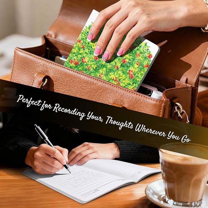 Stitched Composition Notebooks 2-Pack with Unique Art Designed Cover, A5 Lined Diary, Lay Flat Design, 80 Pages Workbooks, Thicked Paper Writes Smoothly for School and Office (Apple Tree)