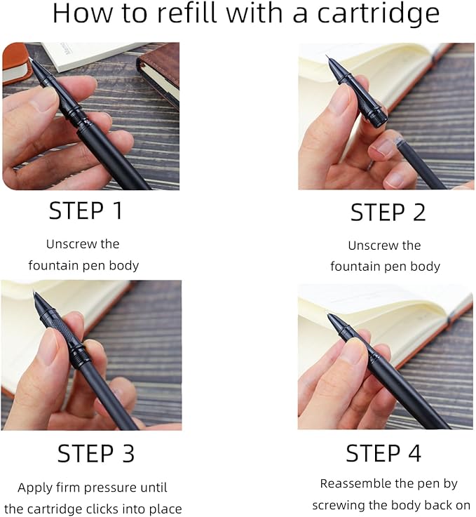 YUNCHUN 10PCS Fountain Pen Ink Refills, 2.6 mm Ink Cartridges Sets for Hongdian, Ink Pen Writing Supplies International Standard Ink Refills, Smooth Writing, Large Capacity and Easy Carry Black + Blue
