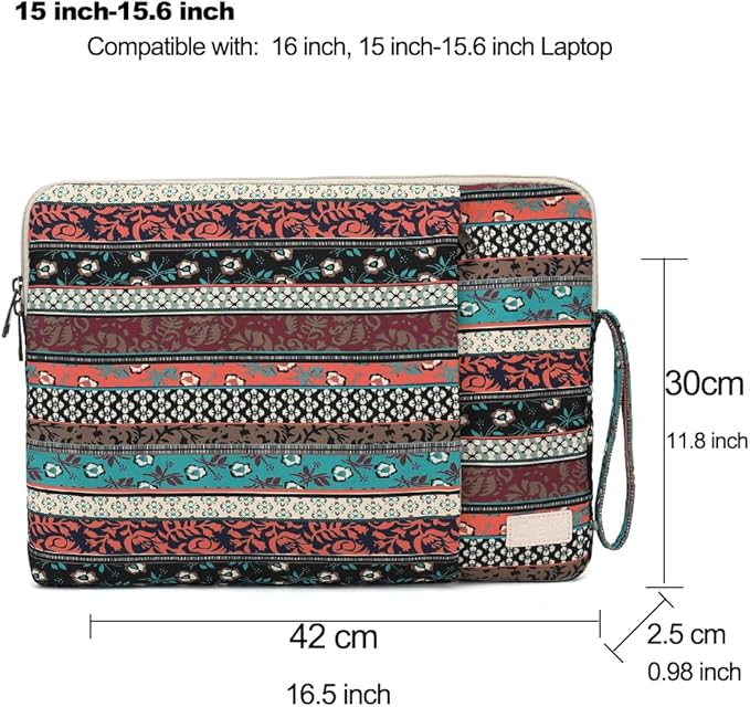 Laptop Sleeve 13.3 inch14 Inch, 15.6inchWater Resistant Traveling Computer Cover with Handle, Shockproof Protective Carrying Laptop Case (Y8-Red Bohemia, 15 inch-15.6 inch)