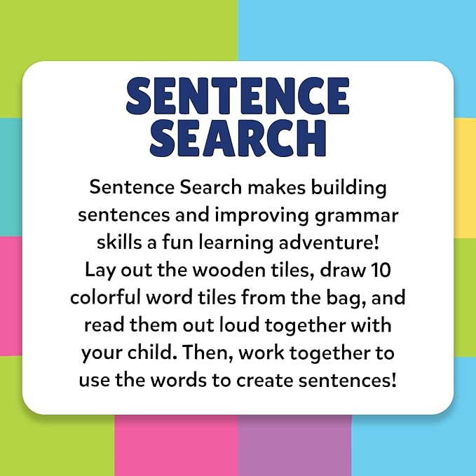 Skillmatics Educational Board Game - Sentence Search, Learning Toy for Kids, Sentence Building Activity, Creative Word Play, Screen-Free Fun, 120+ Tiles (1.3 x 1 Inches), Gifts for Ages 5, 6, 7, 8