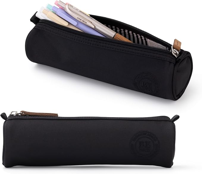 EASTHILL Small Pencil Case Pencil Pouch Stationery Pen Bag Office Supplies for Girls Women-Black