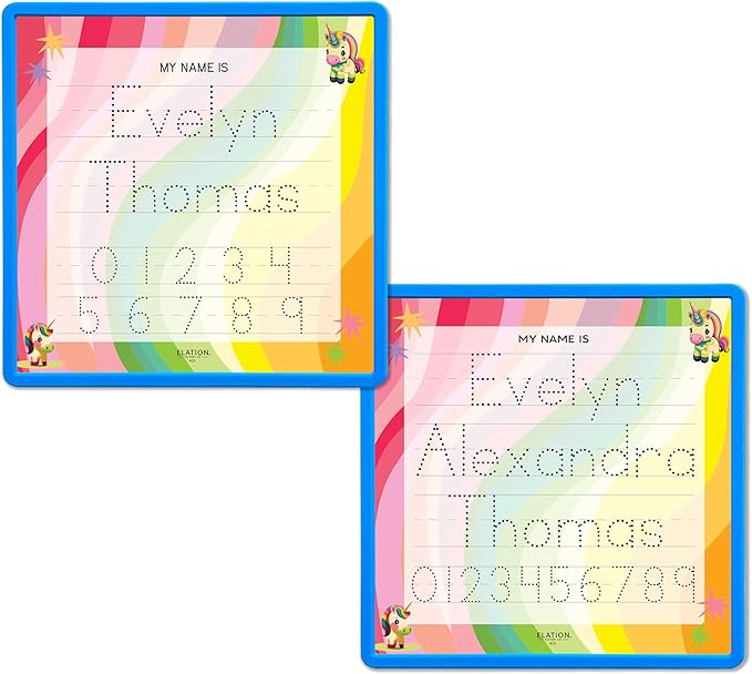 Kid's Name Tracing Board | Dry Erase Letter Tracing | Reusable Writing Practice Board | Personalized | Baby Unicorn Theme
