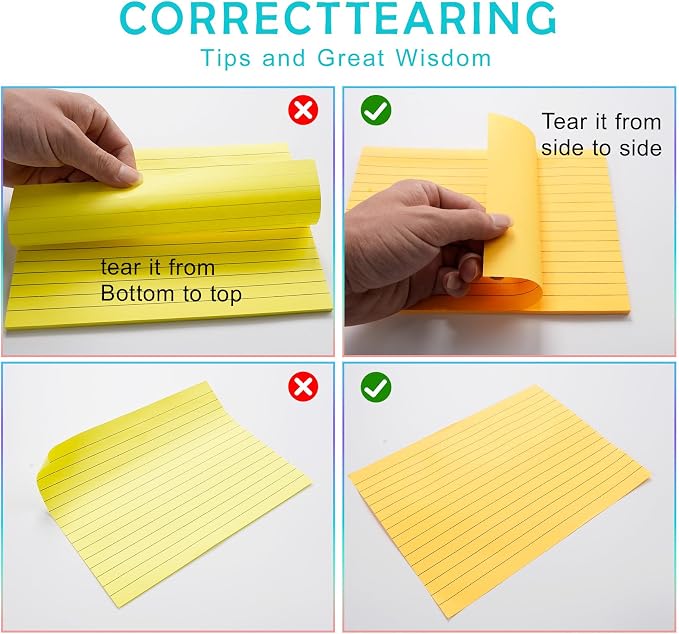 Large Sticky Notes 8×6 in,400 Sheets,No Ink Bleed-Through,Home/School
