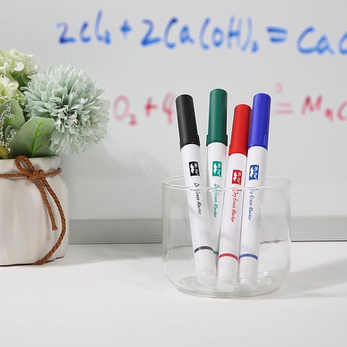Mr. Pen- Dry Erase Markers, 4 Pack, Assorted Colors, Fine Tip, Dry Erase Whiteboard Markers for Writing on Whiteboards, Weekly Planner, Glass, School, Office, Home