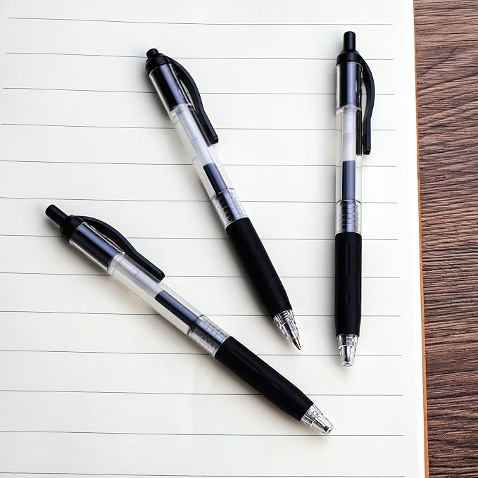 EYEYE G-103 Gel Pens 8 Black 7 Blue, Retractable, 0.7mm Medium Point | Quick Drying, Ballpoint Pen Fine Point Smooth Writing Pens for Office Supplies, Black to School