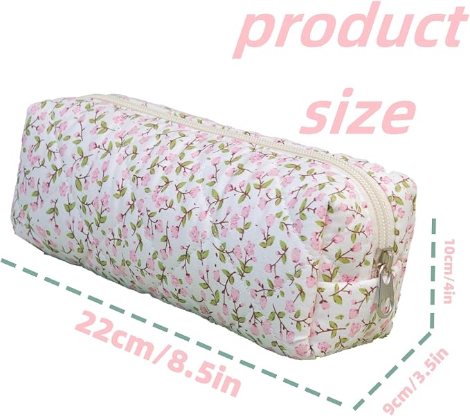 Carry bloom Pencil Pouch Cute Pencil Case for Girls Aesthetic Pencil Bag with Zipper Pen Cases School Supplies Makeup Bag