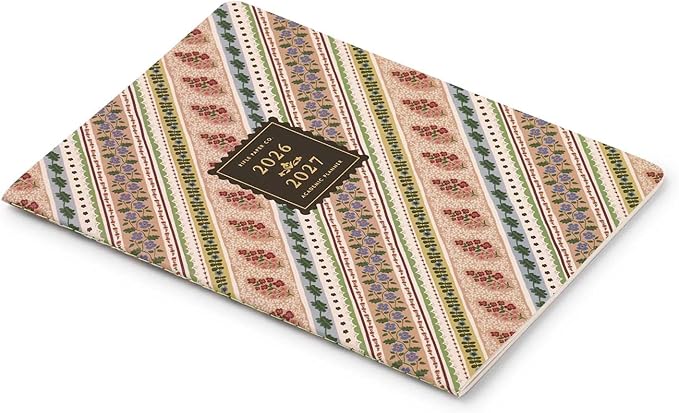 RIFLE PAPER CO. 2027 Paisley 12-Month Academic Appointment Notebook, Aug. 2026 - July 2027, Thread-Stitch Binding, 9.75" L x 7.75" W, Metallic Gold Foil Accents, Monthly Pages & Note Section