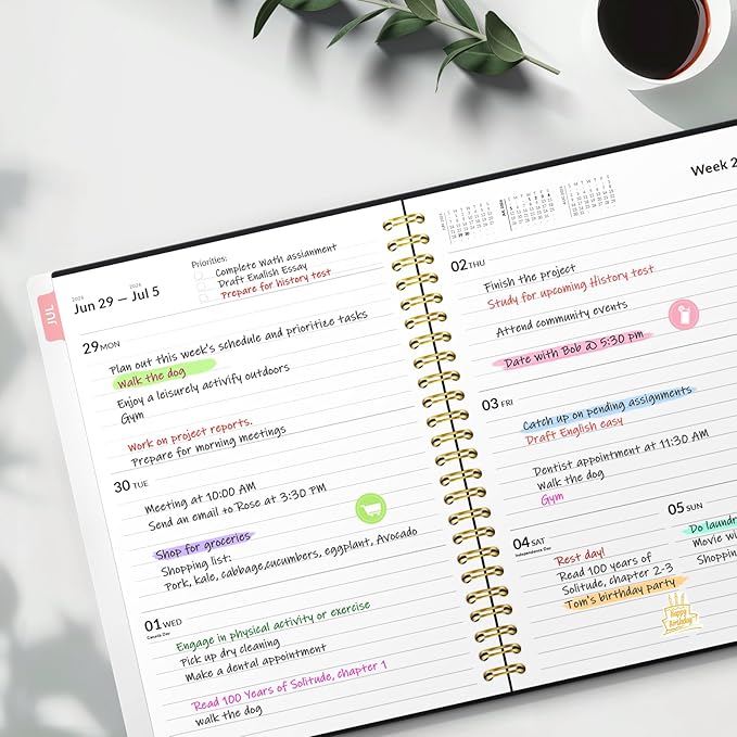 Forvencer Academic Planner 2026-2027, Weekly & Monthly Calendar Planner, July 2026-June 2027, 8.5" X 11", Daily Agenda Book, Flexible Cover Notebook, College School Teacher Student Organizer A4, Green