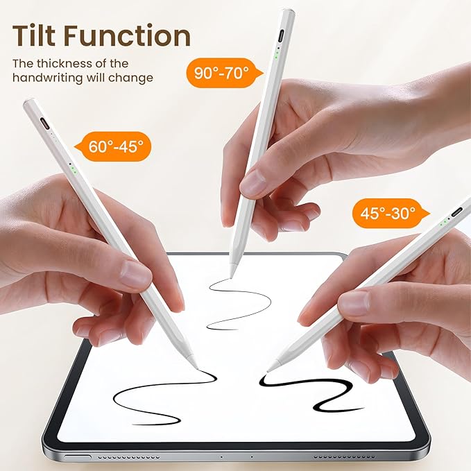 Hastraith Stylus Pen for iPad(2018-2026)-13 Mins Fast Charge with Tilt Sensitivity & Palm Rejection for iPad 11/10/9/8/7/6th Gen, Air 5/4/3/M4/M3/M2, Pro 13"/12.9"/11"/M4, Mini 7/6/5th, White