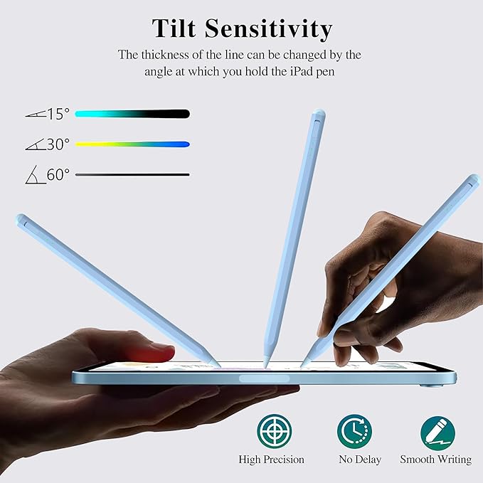 Stylus Pen for iPad11&10thGen,14Mins Faster Charge, with Pencil Holder,Palm Rejection, Tilt Sensitivity, for iPad Air11&13-inch(M3/M2), iPad Pro 11&13-inch (M4),iPad 6-11th,iPad Pro 11/12.9 inch