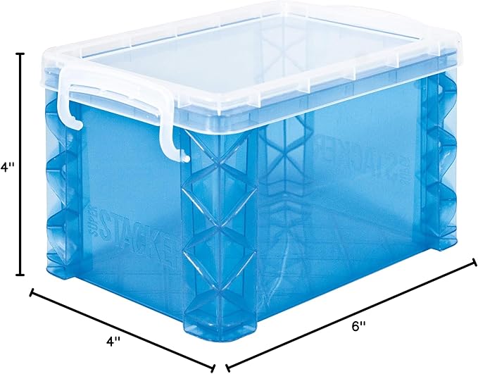 Super Stacker Index Card Box, 4 x 6 Inch Index Cards File Box, Note Holder, Index Card Holder, Flash Card Holder, Perfect for 4x6 Index Cards, Storage Organizer Container, Assorted Colors, 1 Count